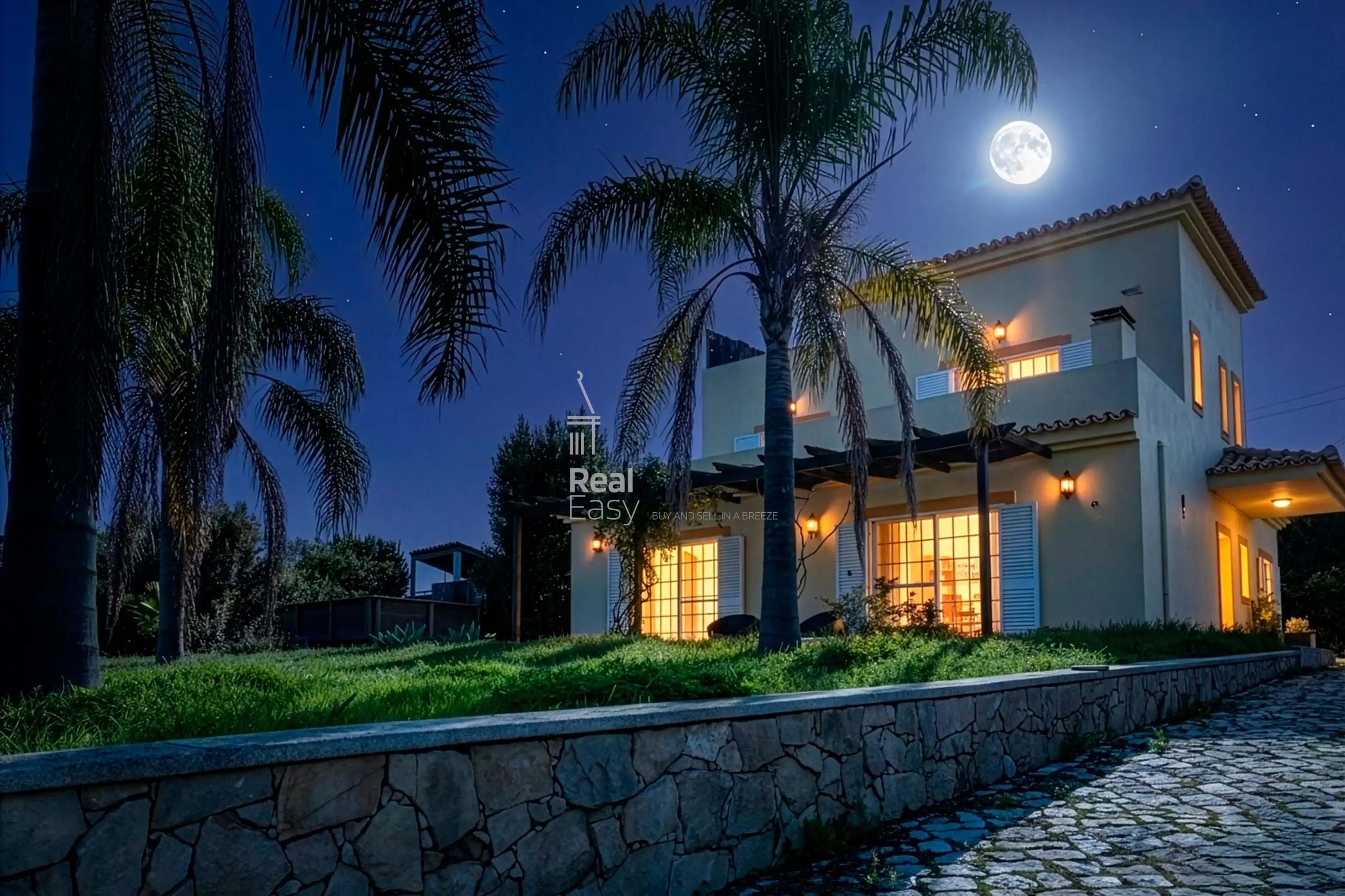 Detached 3+1 bedroom villa with Sea and Ria Formosa Views, close to the beach.