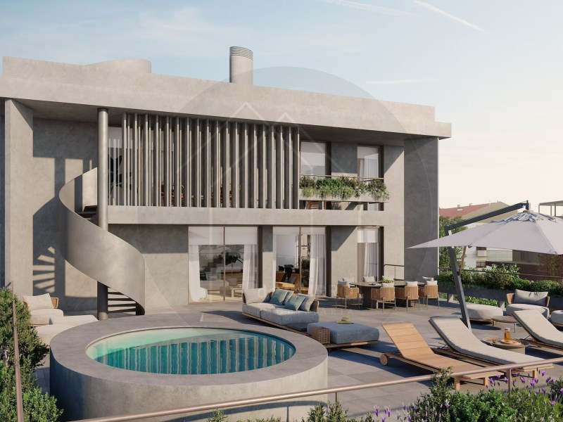 T4 Duplex with terrace and jacuzzi, 4th and 5th floors, sea view , Boavista, Porto