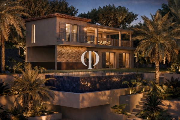 Modern Mediterranean-inspired villa facing the sea