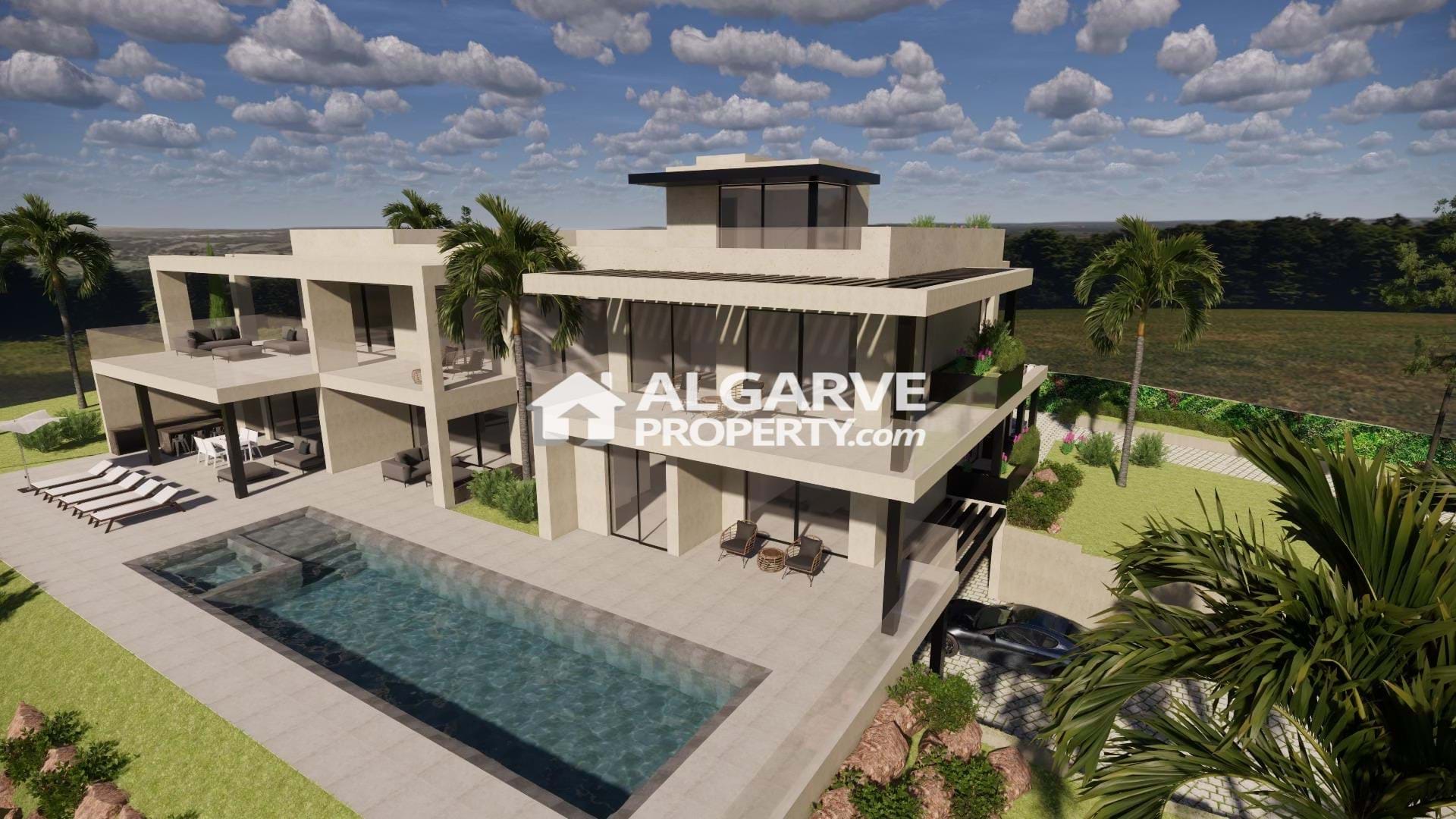 Luxury Contemporary Villa with Pool, Lift and Sea Views in Loulé