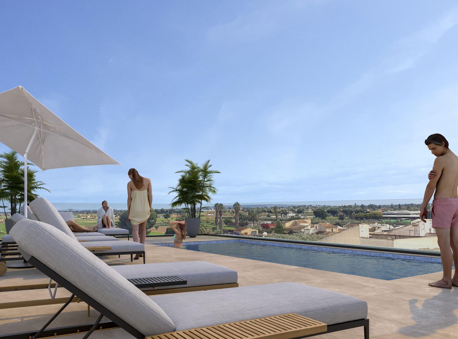 Modern 2-bedroom apartment with communal rooftop pool for sale in Catral (Alicante).