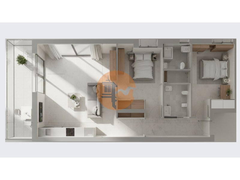 2-bedroom flat - 1th floor