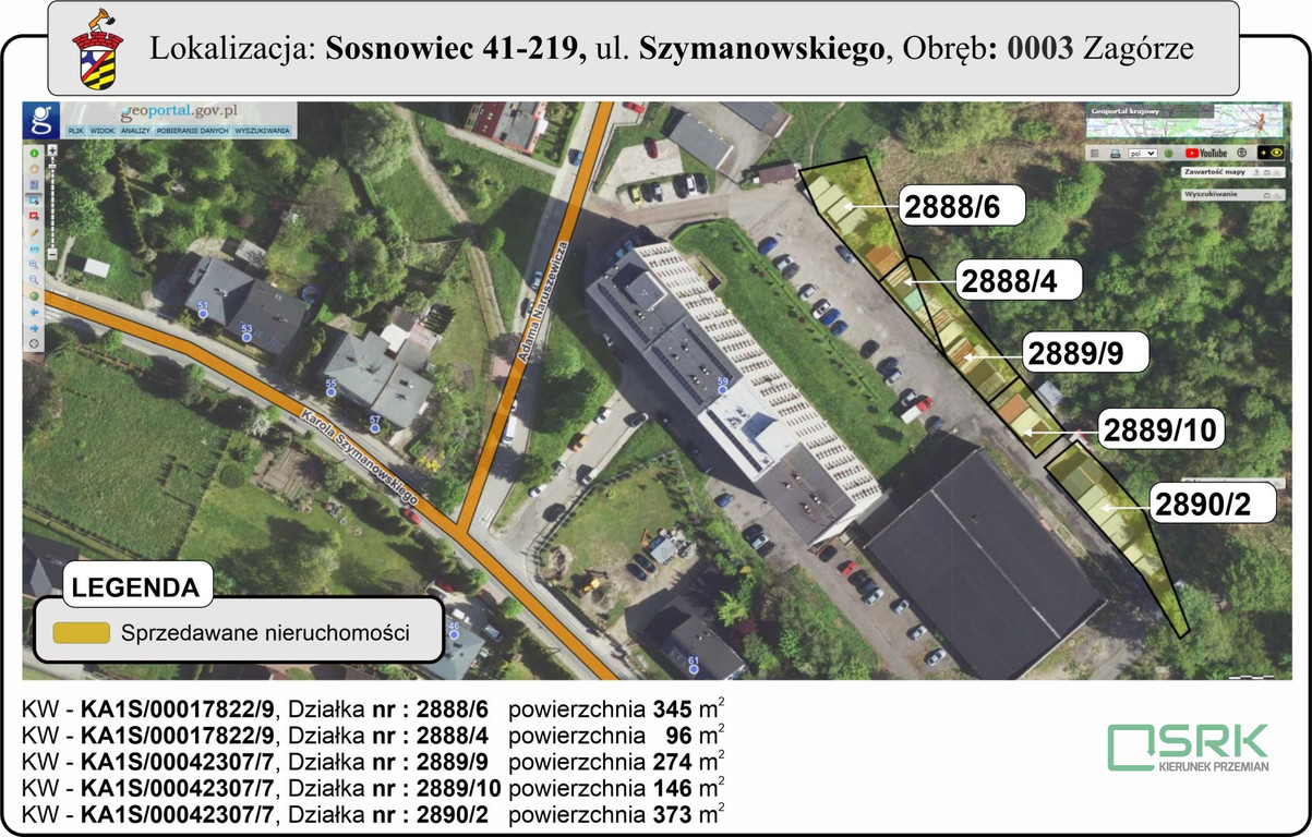 Land Plot for sale, śląskie, Szymanowskiego (Sosnowiec, Poland)