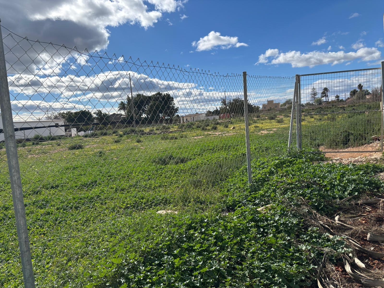 I am selling a fenced plot of land with water access near the city of Elche (Alicante).