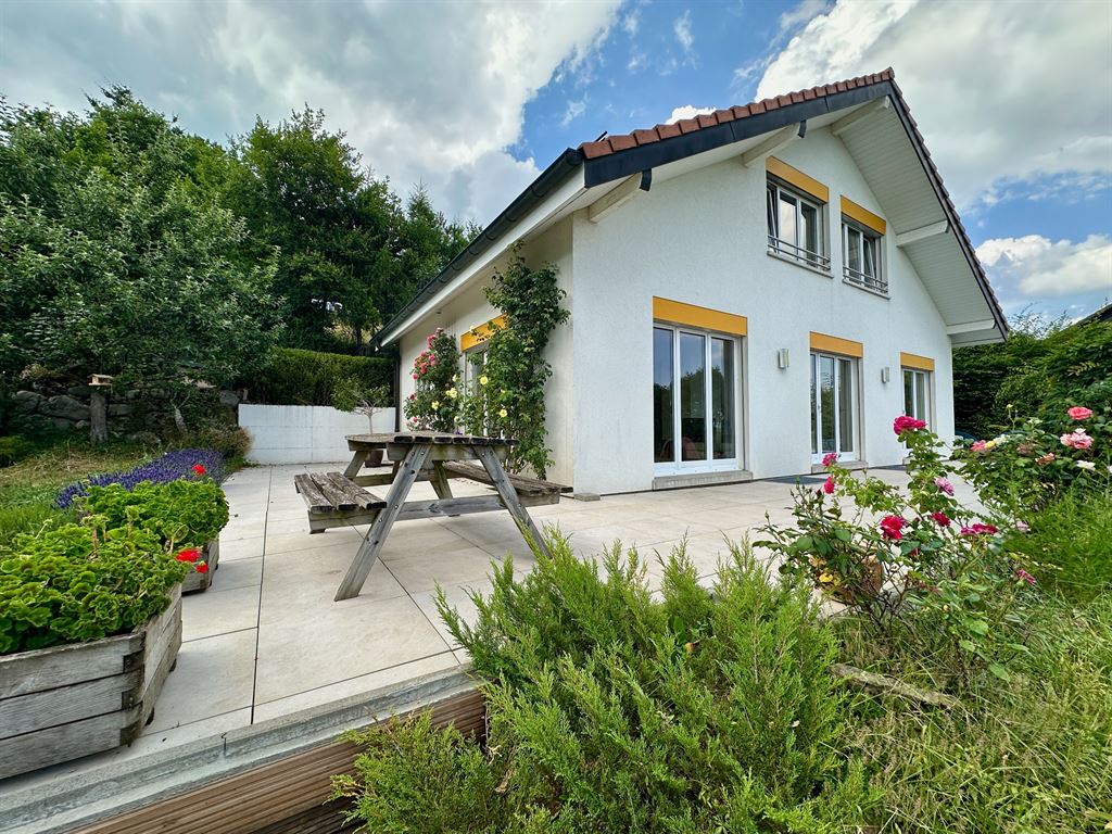 Panoramic view of the lake and the Alps, quiet and not overlooked