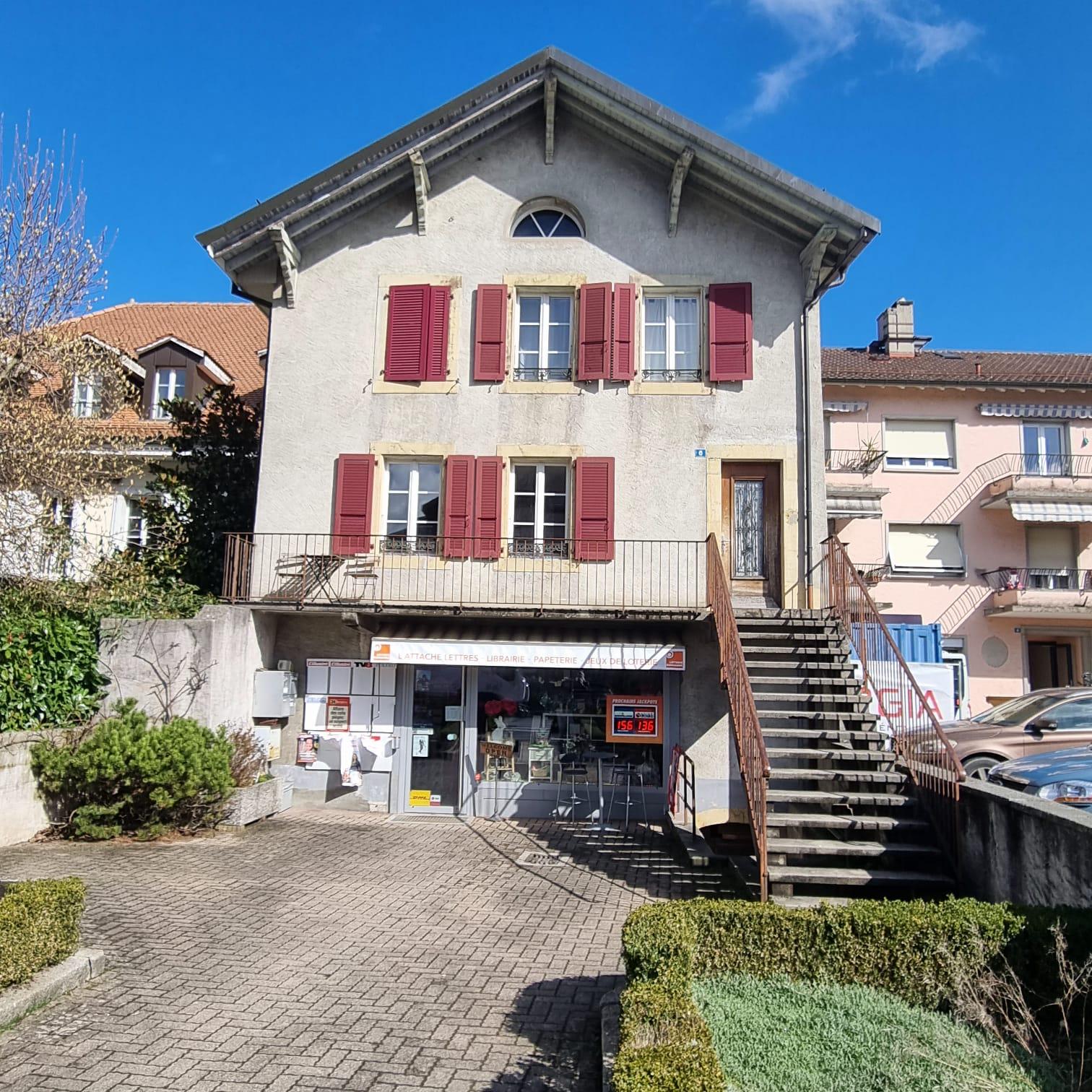 Cossonay City Center Building of 3 apartments+commerce