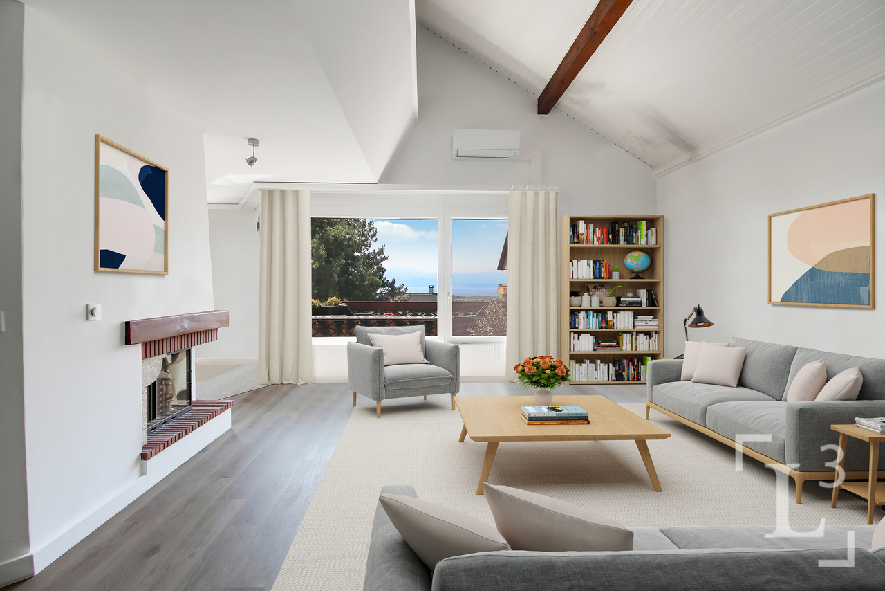 Downtown! Penthouse duplex with lake and Alps views