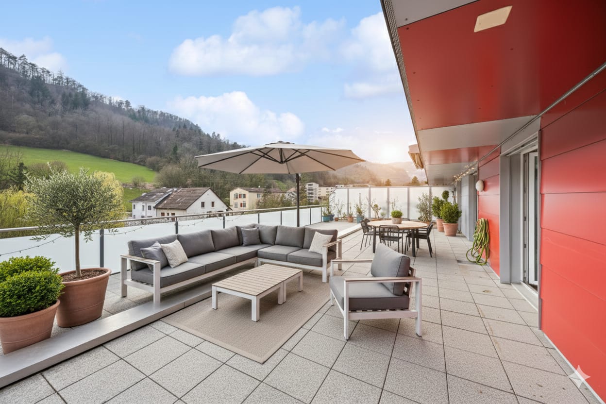 4.5-room attic apartment with large roof terrace