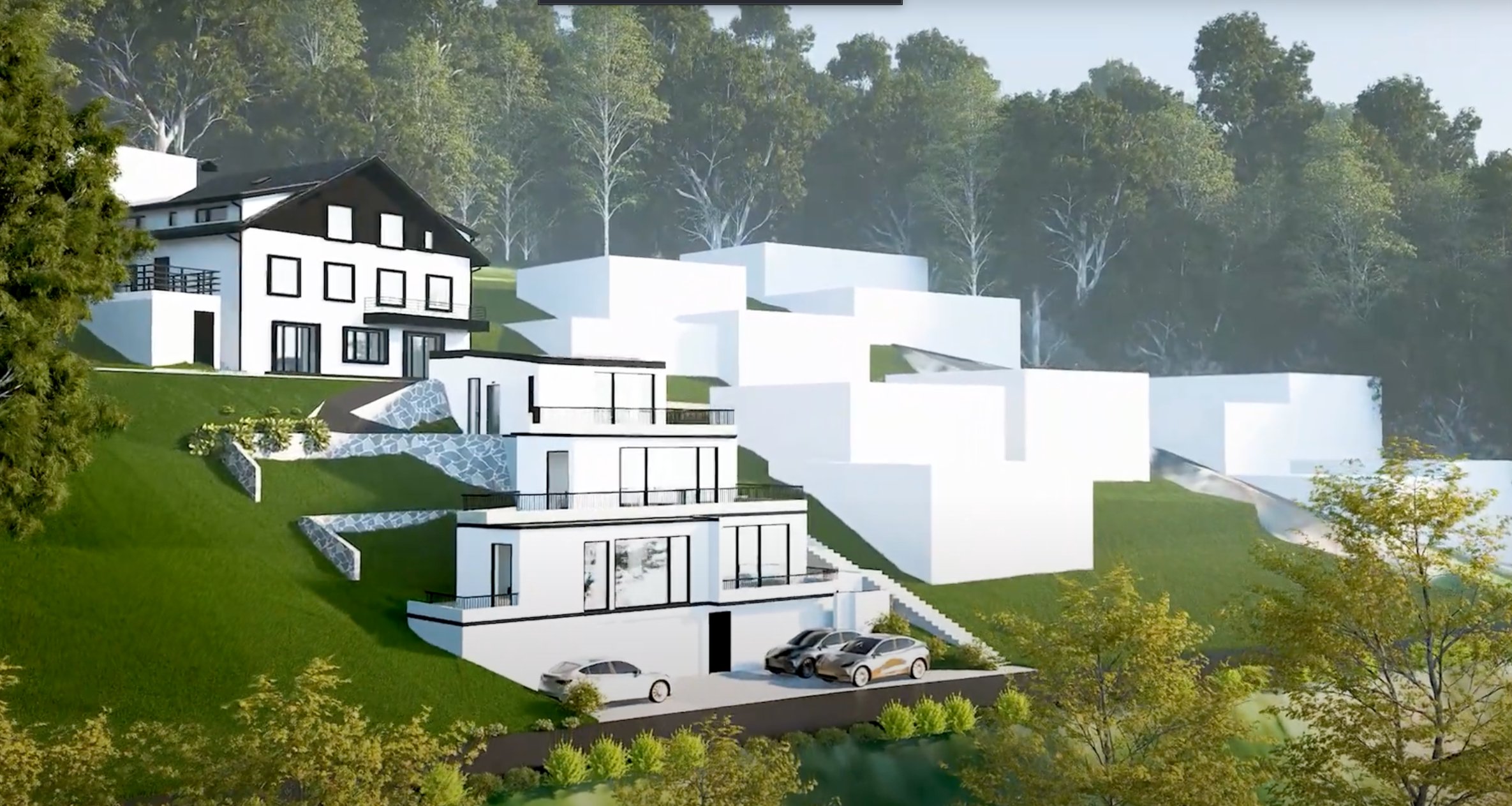 Projet résidentiel avec permis en force 3+3 logements avec vue sur lac et alpes