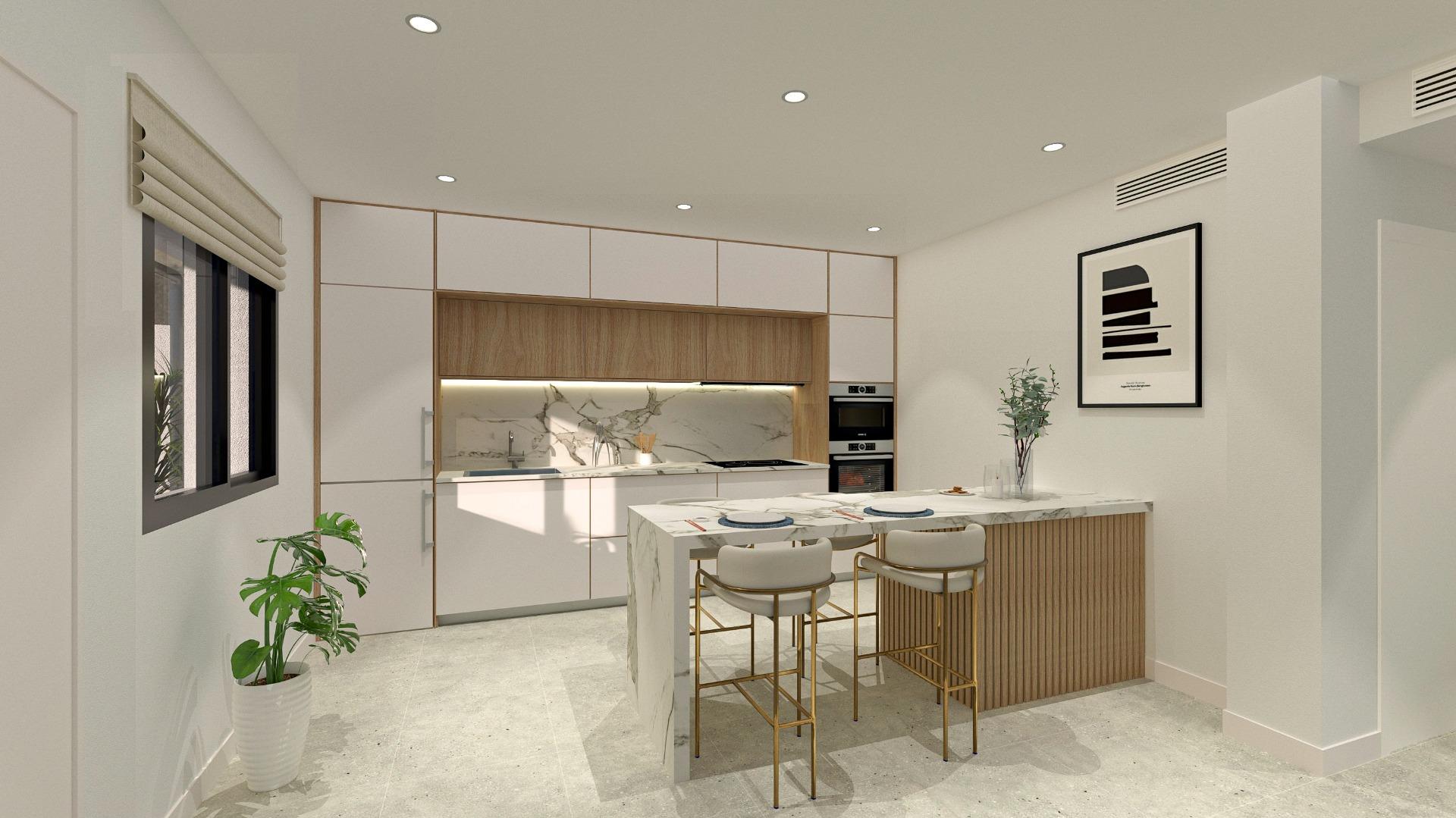 Modern ground-floor bungalow with 2 bedrooms and garden for sale near the beach (San Pedro del Pinatar)