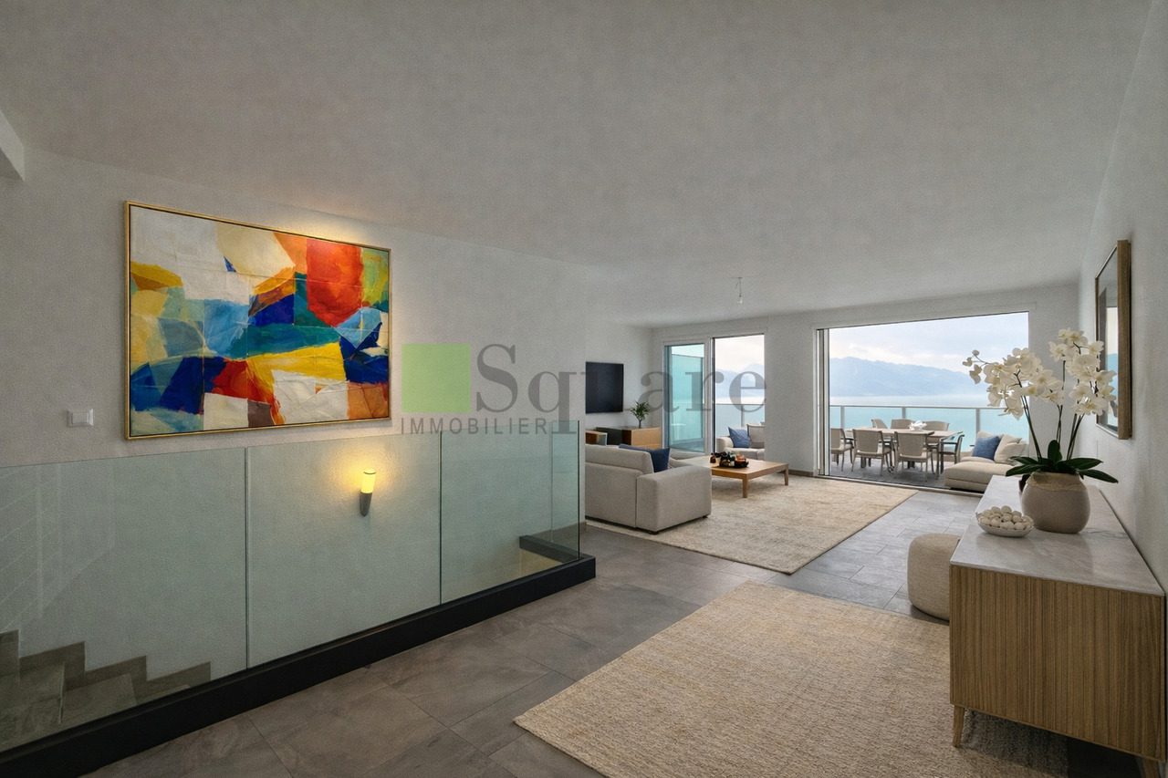 Magnificent bright duplex with balconies and views of Lake Geneva