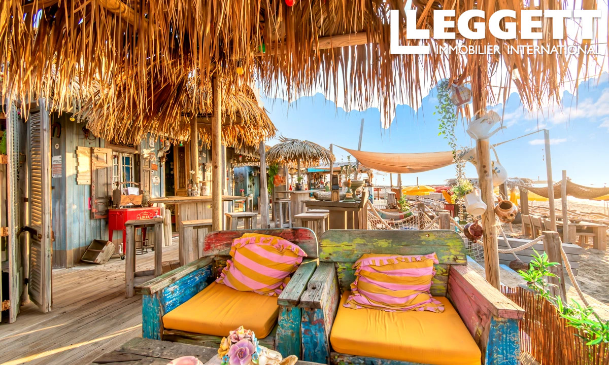 Iconic Cuban-Style Turnkey Profitable Beach Bar in Southern France– Prime Seafront Location with Watersports