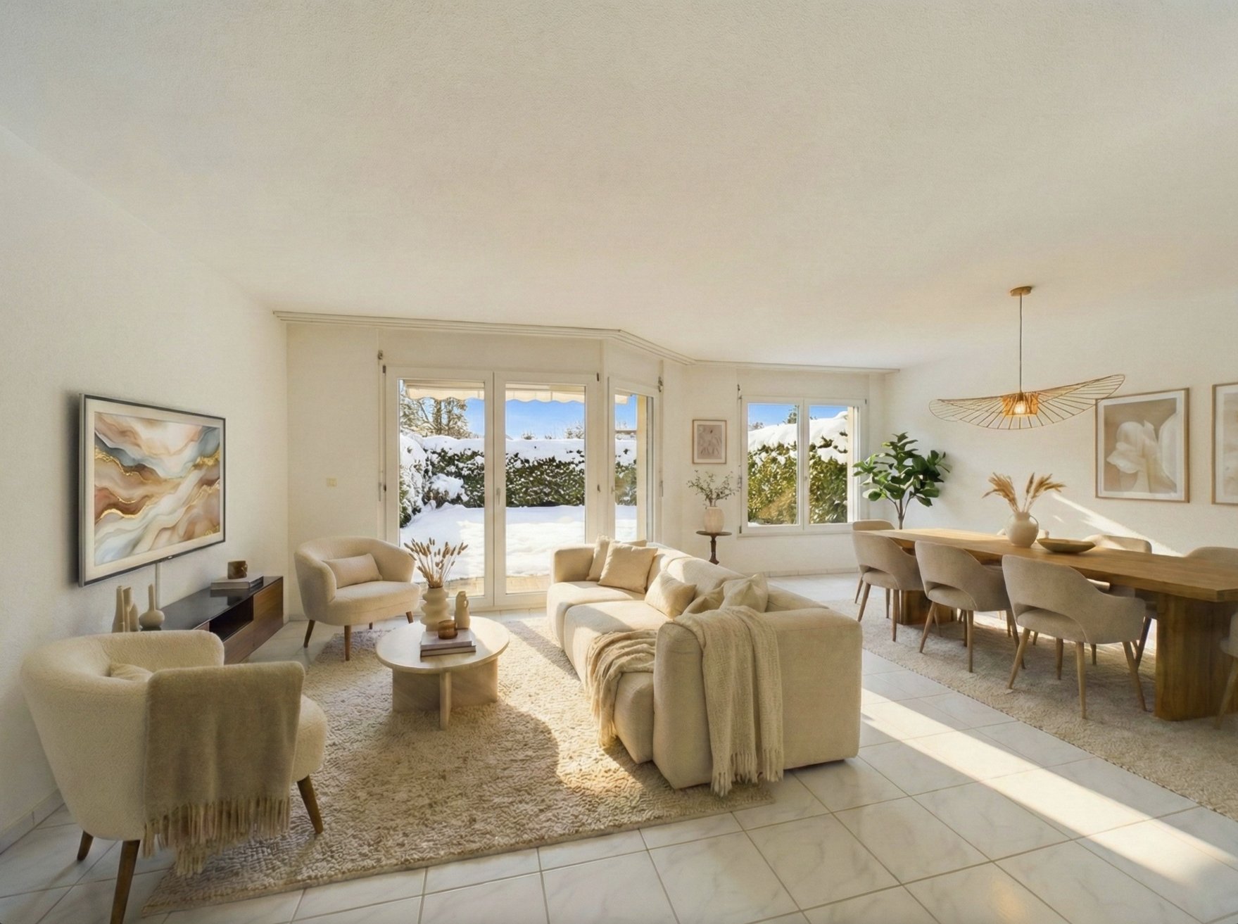 Charming 3.5 room apartment with patio and private garden in Samstagern