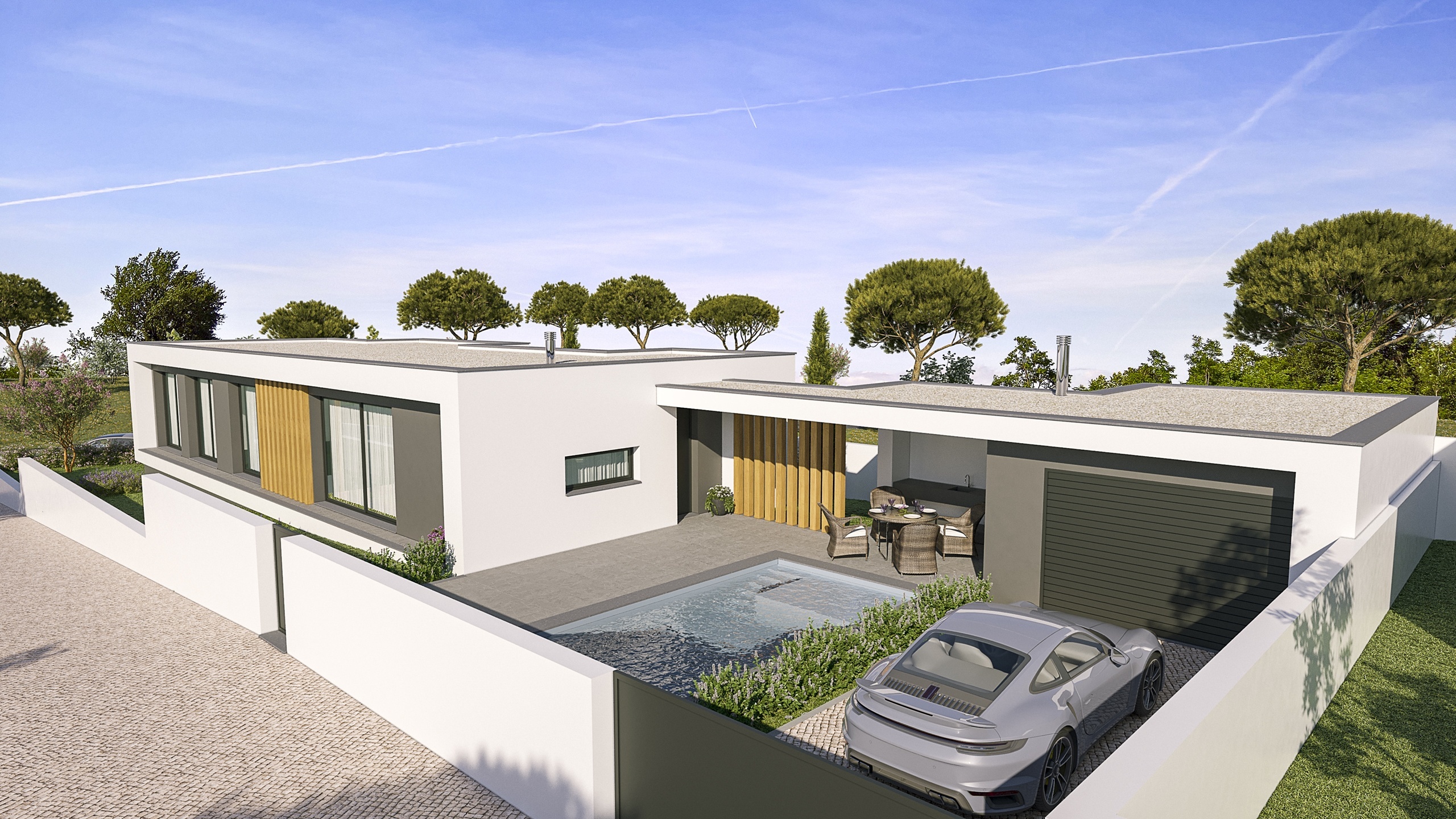 3 Bedroom Single Storey House of Modern Architecture with Swimming Pool – Nadadouro