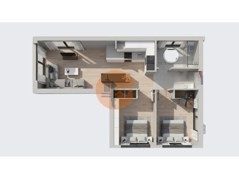 2-bedroom flat - Ground floor