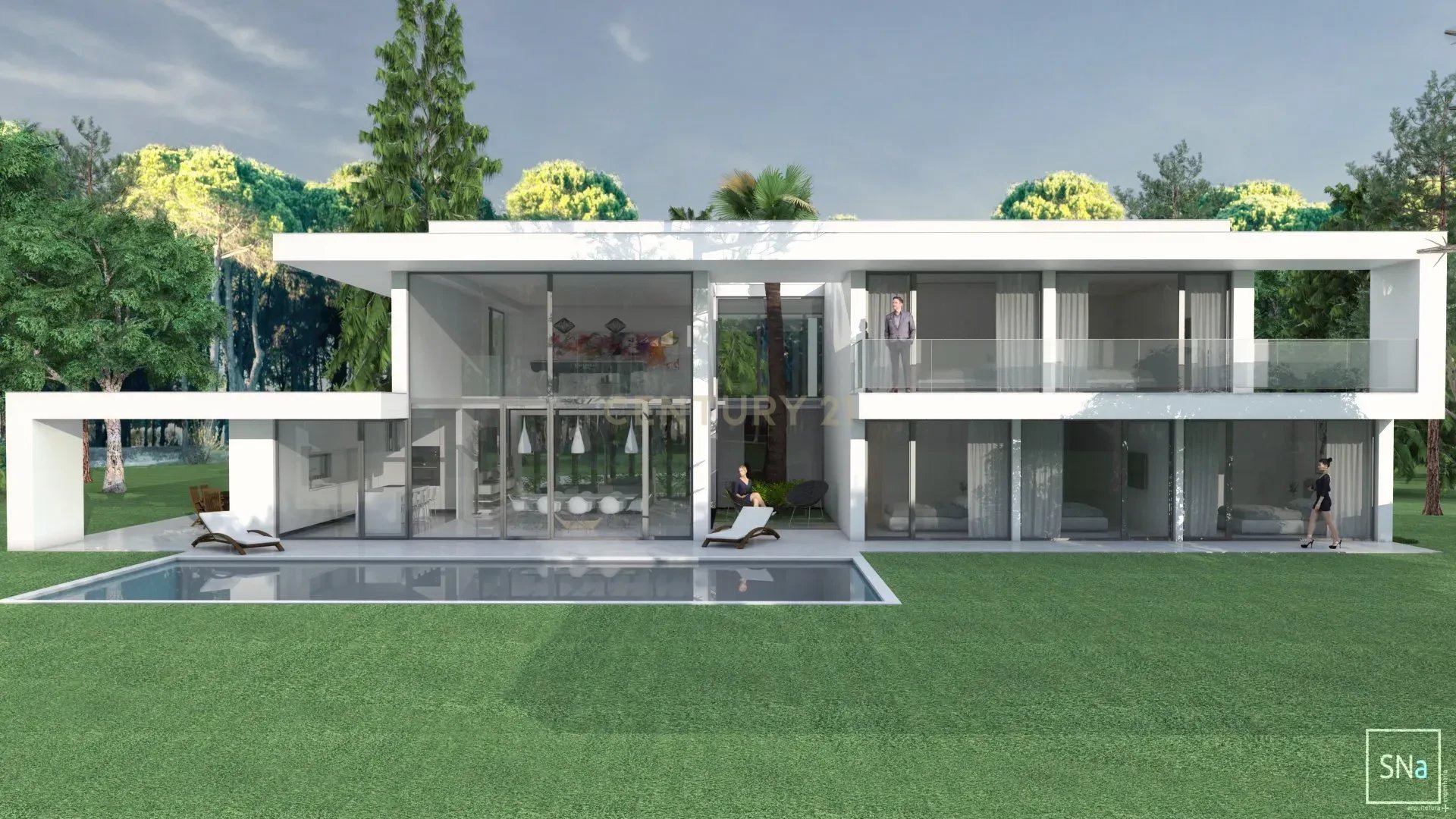 Land with 1720m2, approved project at Herdade da Aroeira