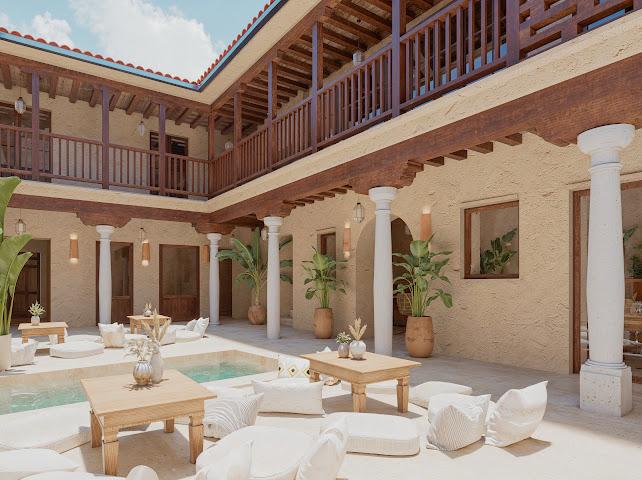 Historic building next to Plaza Larga, in the heart of the Albaicín (Granada)