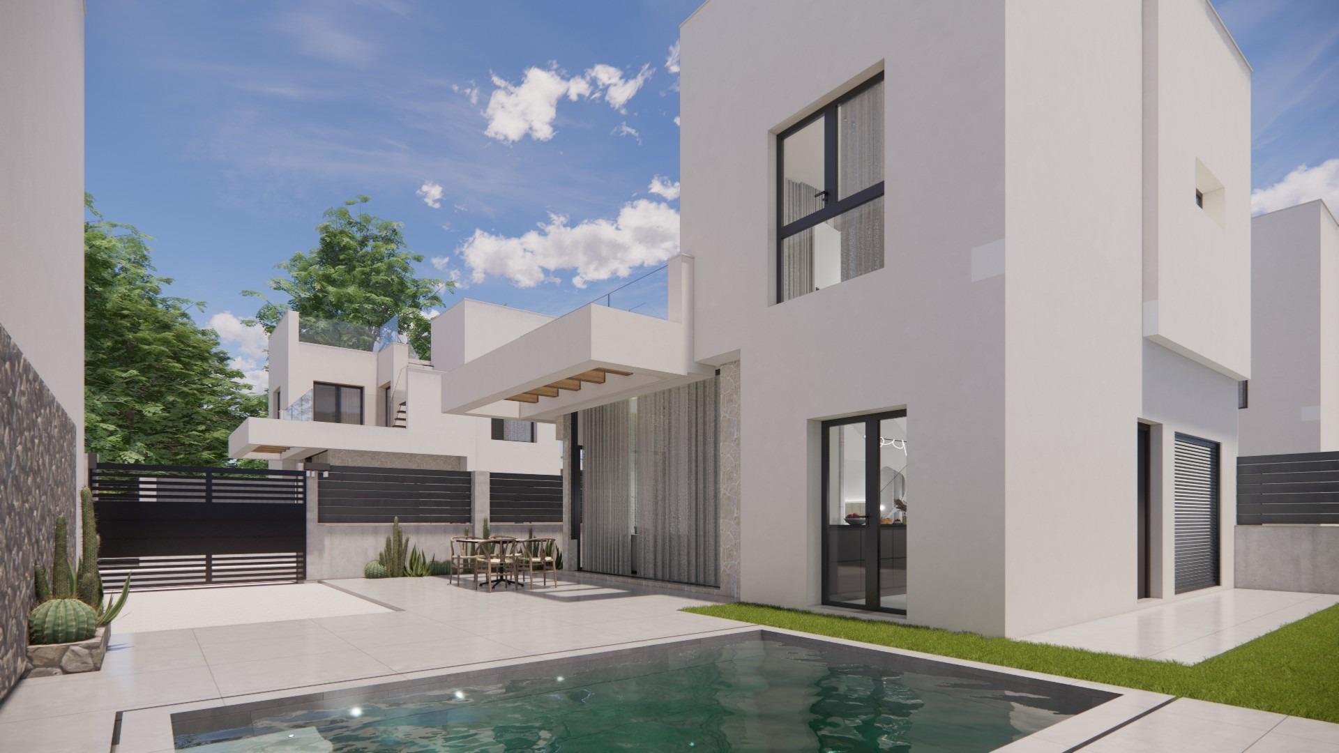 New build detached villa with 4 bedrooms and a private pool in Los Montesinos (Alicante).