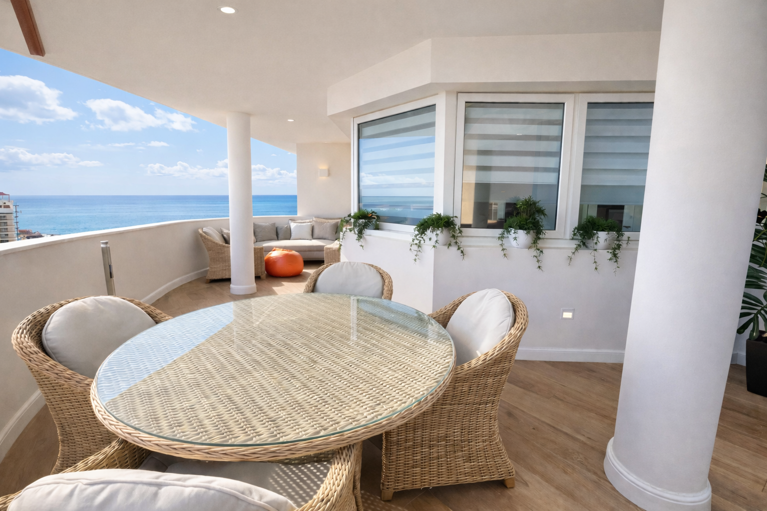 Beachfront Apartment in Benalmádena Costa – 8th Floor with Panoramic Sea Views and Large 40 m² Terrace