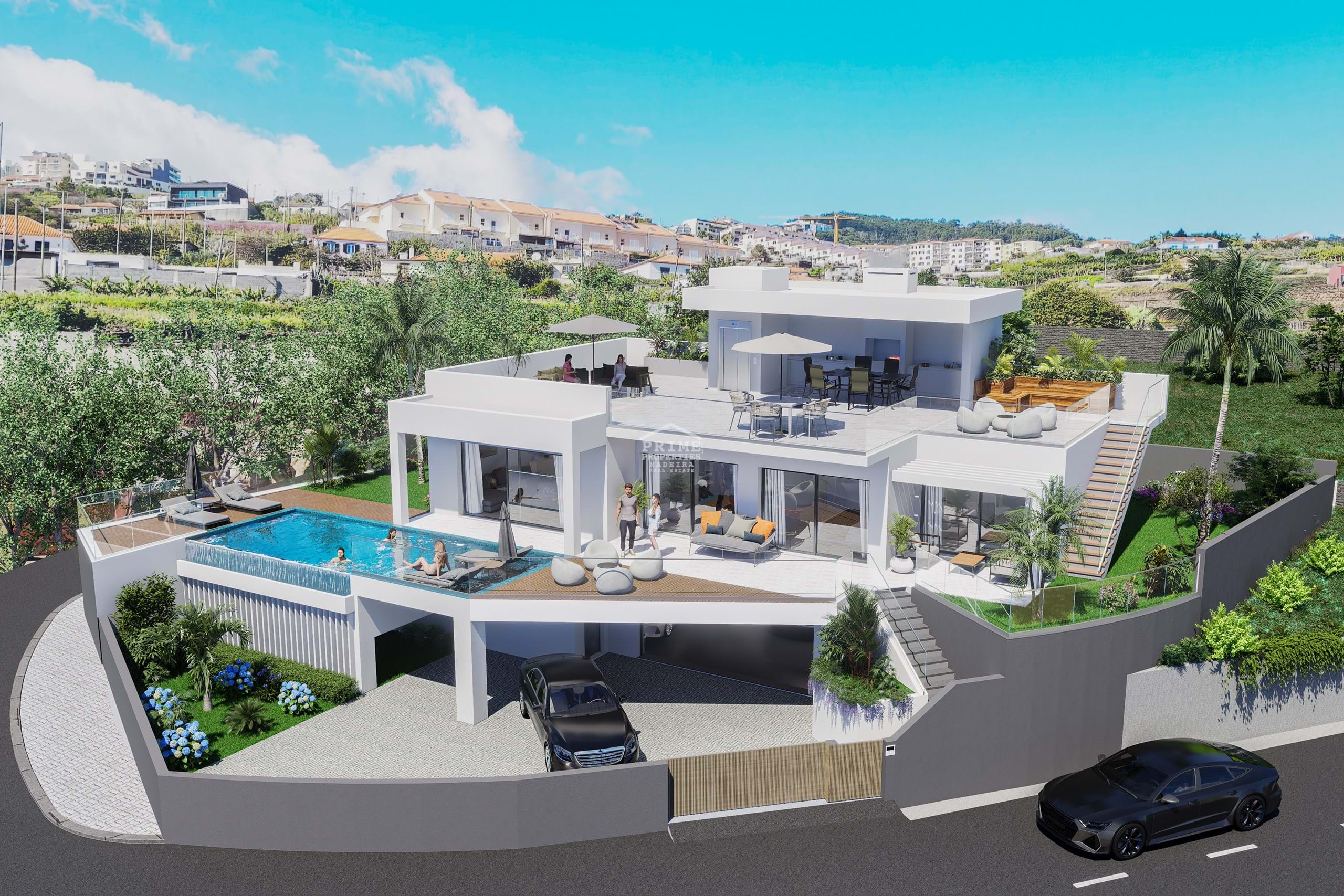 Exclusive New, Modern Villa with Panoramic Ocean Views in Cristo Rei For Sale