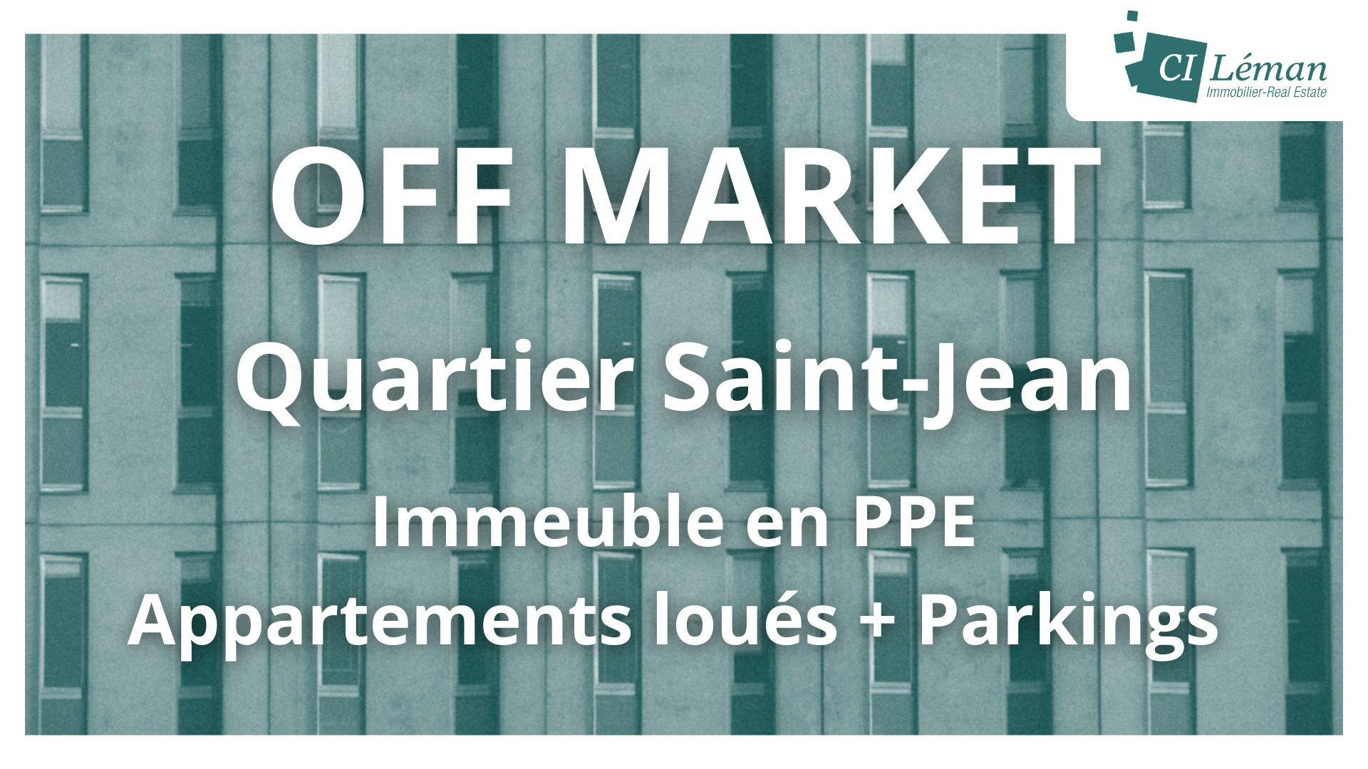 Sale of 20 PPE lots - Quartier Saint-Jean