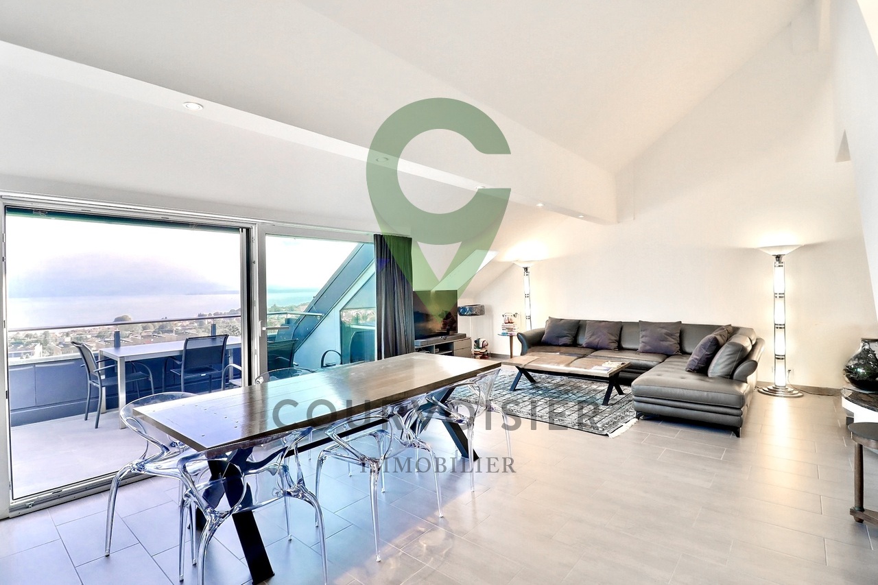 Apartment with incomparable views of the vineyards, the lake and the Alps