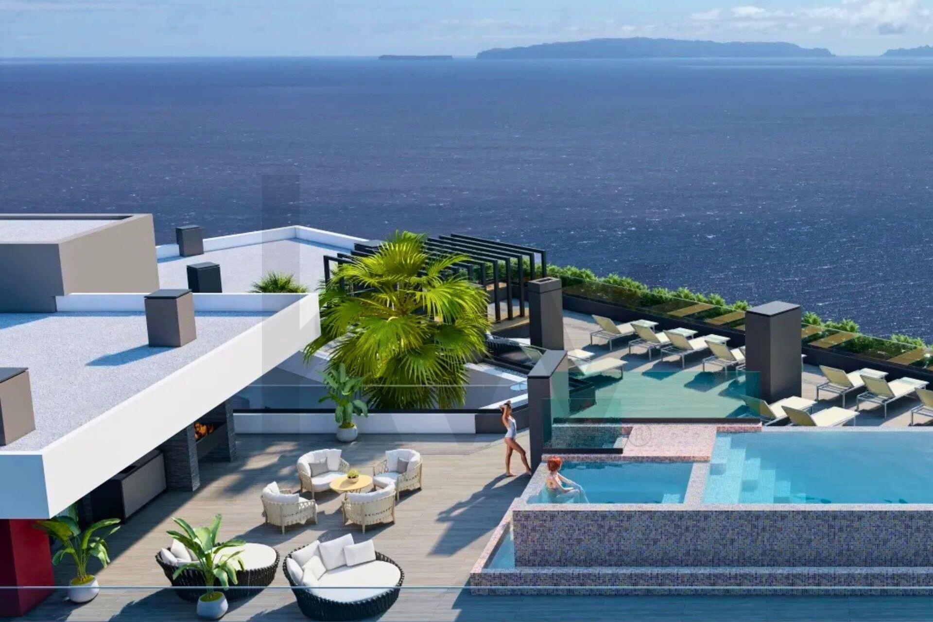 INFINITY Sea-View 1-Bedroom Apartment | Rooftop Infinity Pool & Gym | Garajau, Madeira