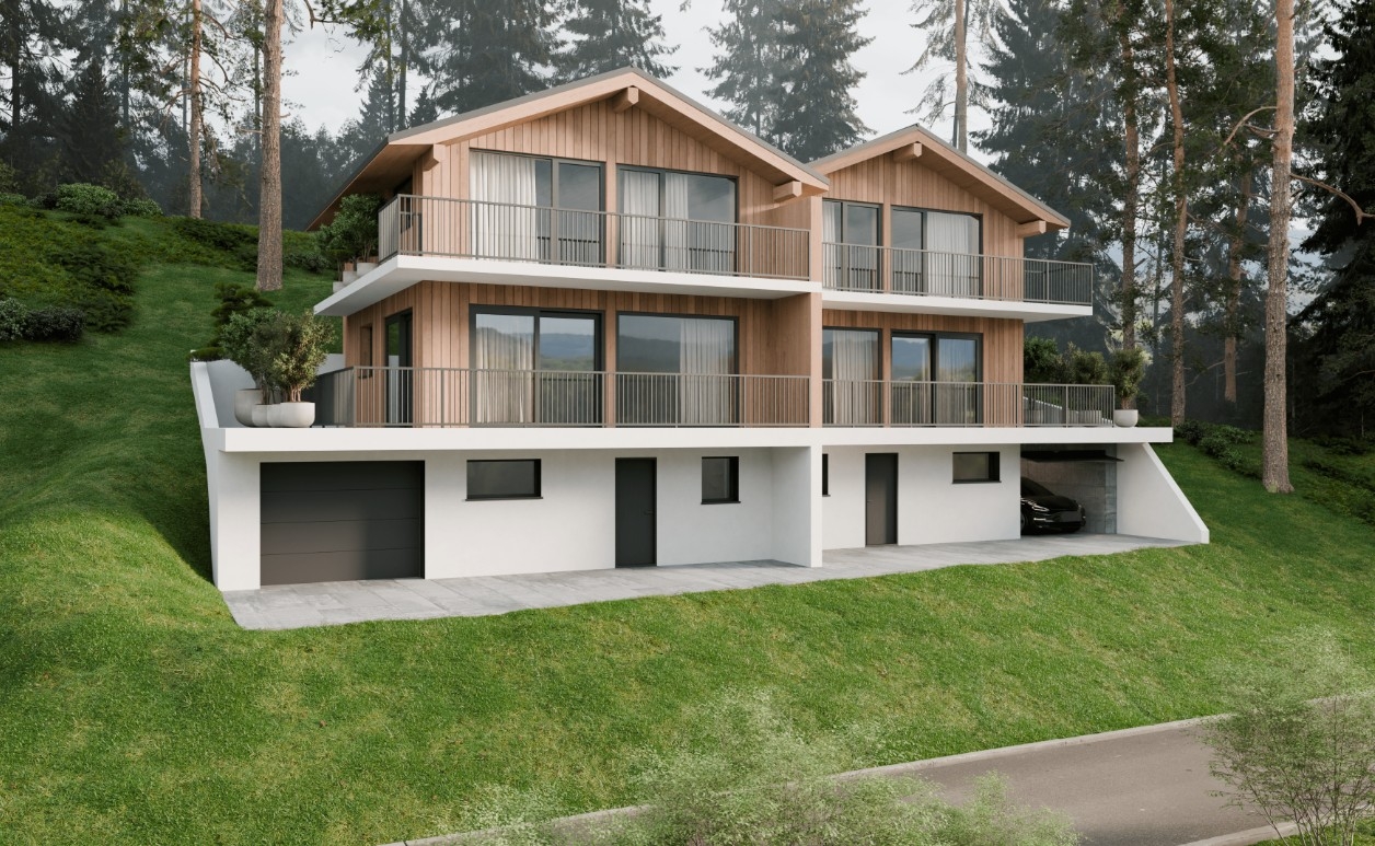 Chalet mitoyen contemporain sur plan 5,5 pièces à Euseigne (Hérémence)