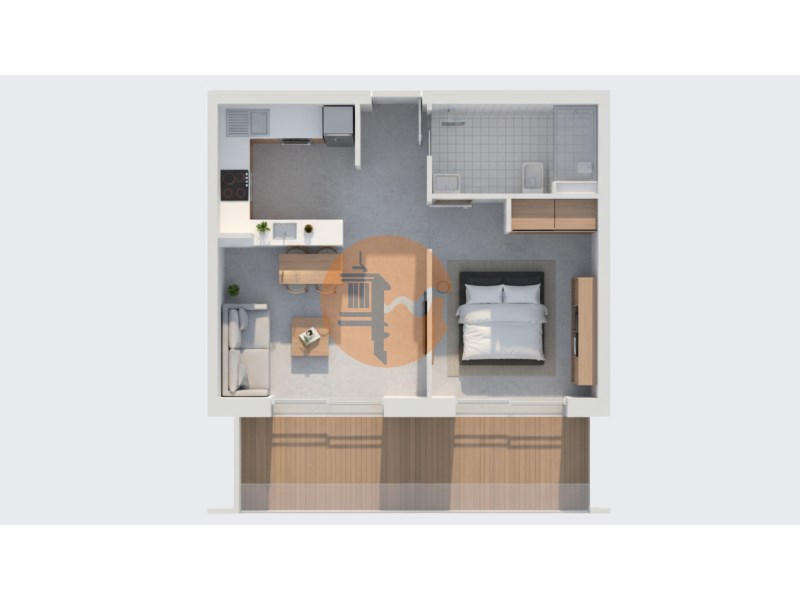 1-bedroom flat - 1th floor